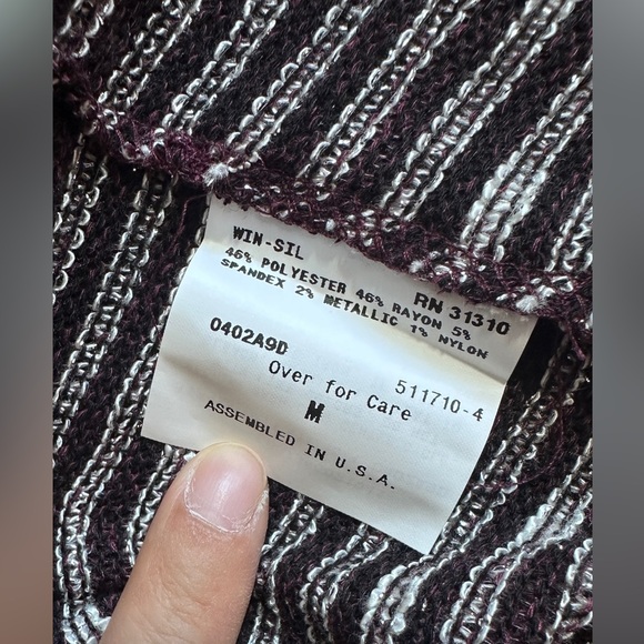 ab studio wine red silver glitter button wrap cardigan size M - Picture 11 of 11